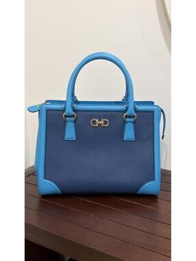 FERRAGAMO - Beky Satchel, Pacific Blue